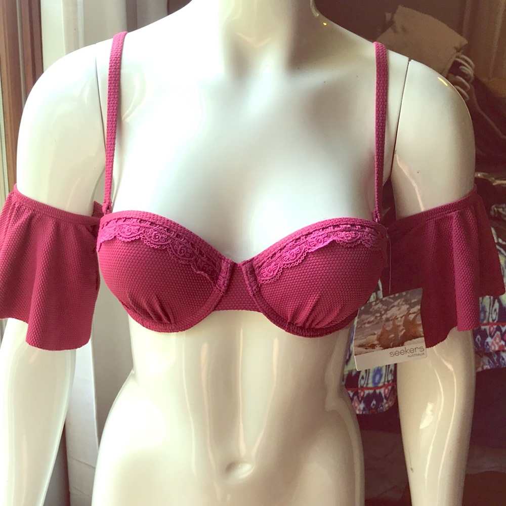 Seekers Australia Bikini Top with Arm Ruffles